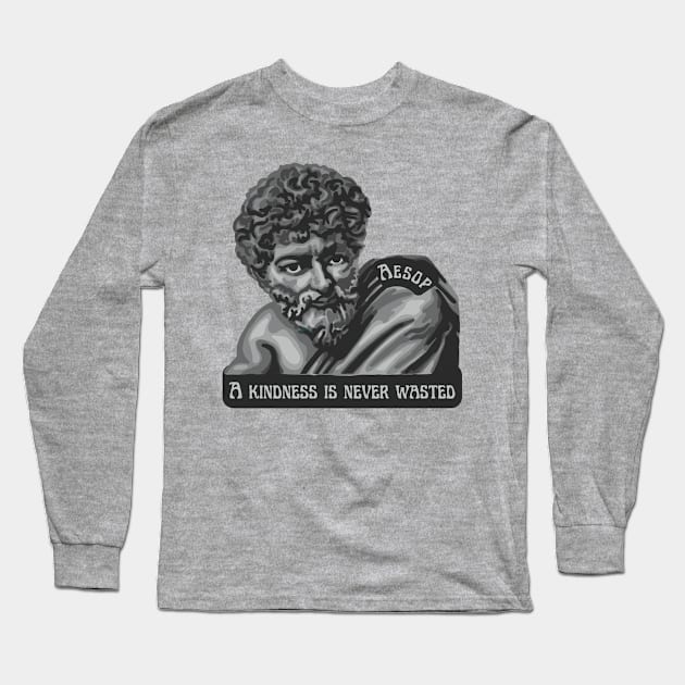 Aesop Portrait and Quote Long Sleeve T-Shirt by Slightly Unhinged